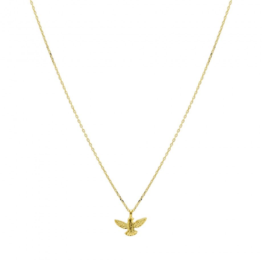 Colar Espirito Santo Dourado | Prata 925 banhada a ouro | Topázio