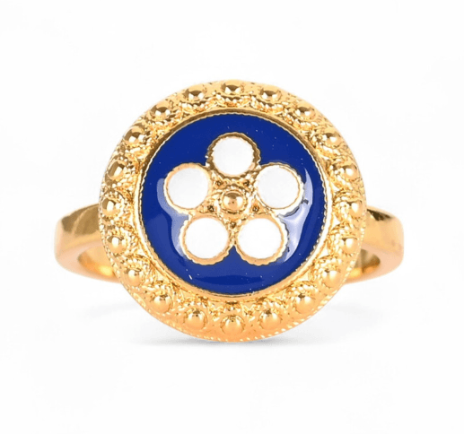 Anel Flor Tradicional | Aço Inoxidável Dourado | Alma de Portugal