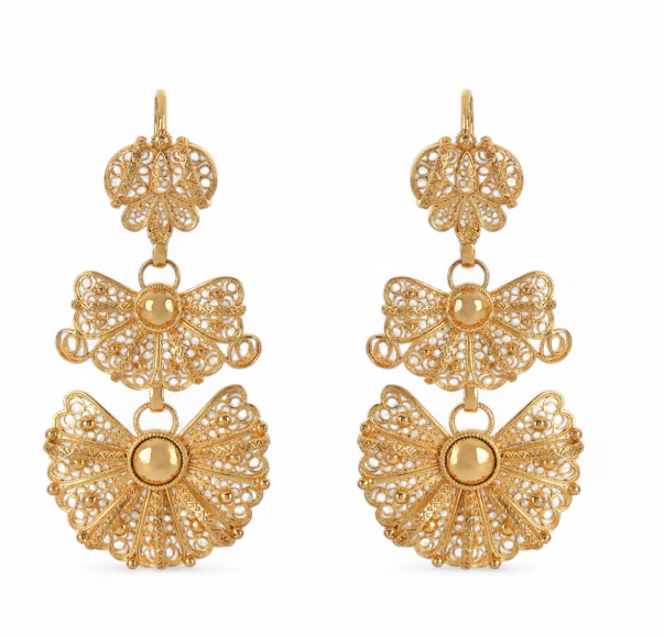 Brincos Laço Tradicional | Aço Inoxidável Dourado | Alma de Portugal