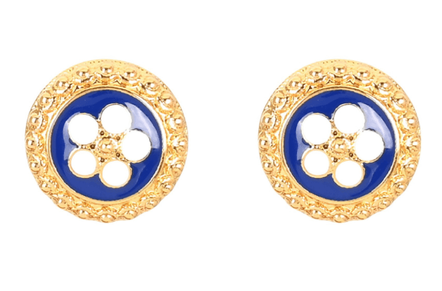 Pendientes tradicionales de flores azules | Acero inoxidable bañado en oro | Soul of Portugal