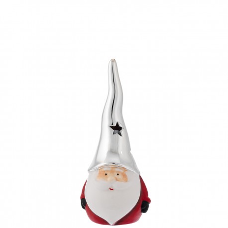 Difusor Pai Natal Mini 11cm com Chapéu Prateado | Prata Bilaminada 925 | Natal Luxo