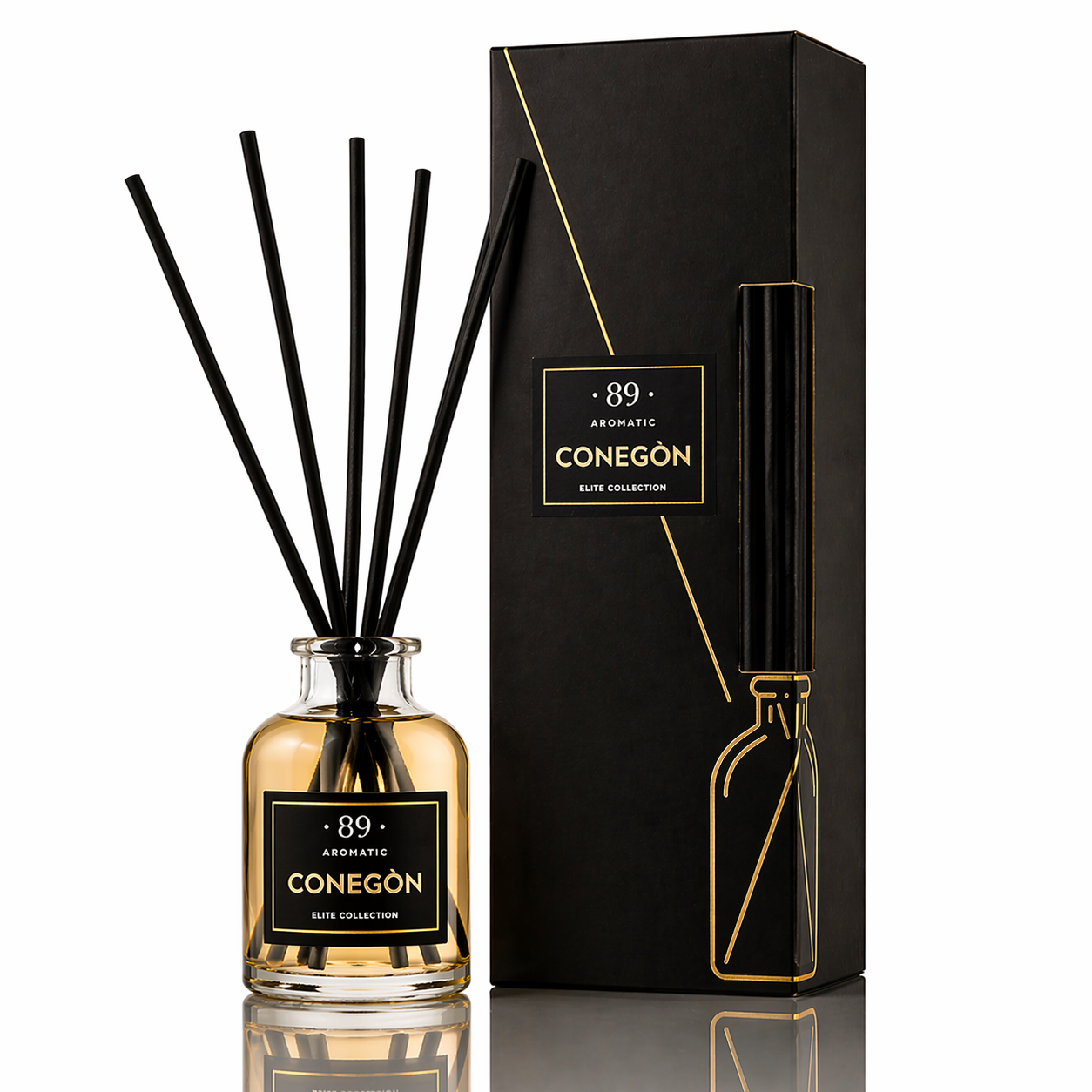 Difusor de varillas premium para el hogar, fragancia continua, sin necesidad de electricidad, diseño elegante | AROMATIC•89• | Exclusivo en Portugal