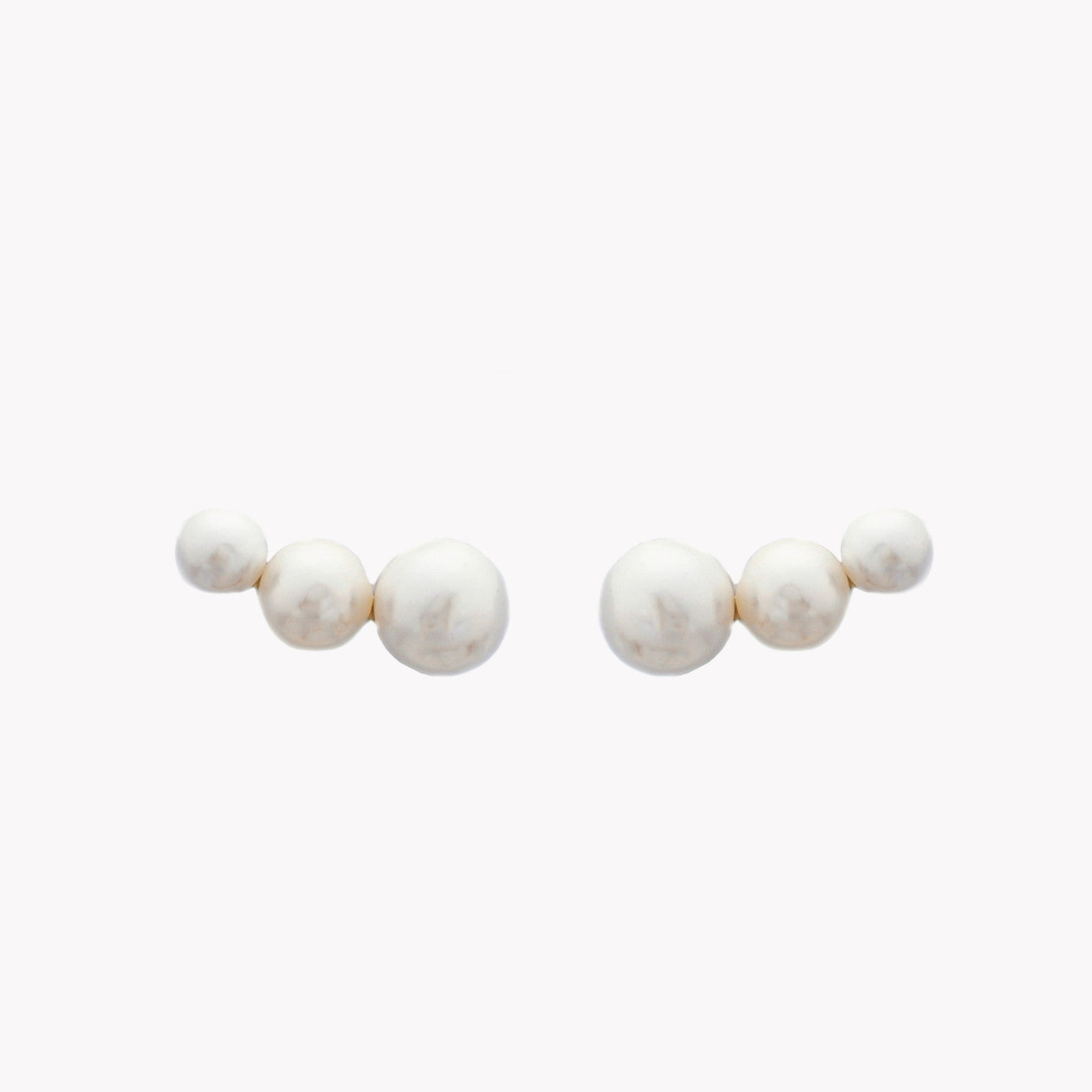 3pearl steel earrings