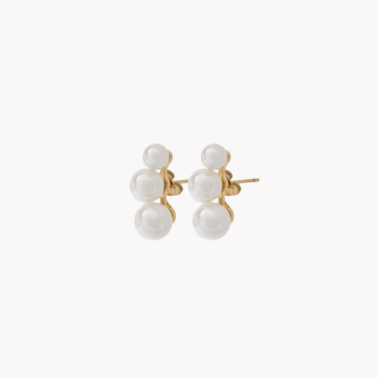 3pearl steel earrings