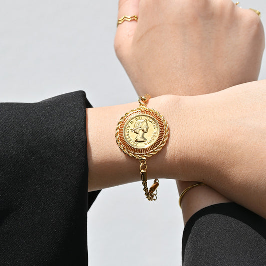 Pulseira Encantos Libra Tradicional | Liga Metais Reciclados Banho Ouro | Alma de Portugal