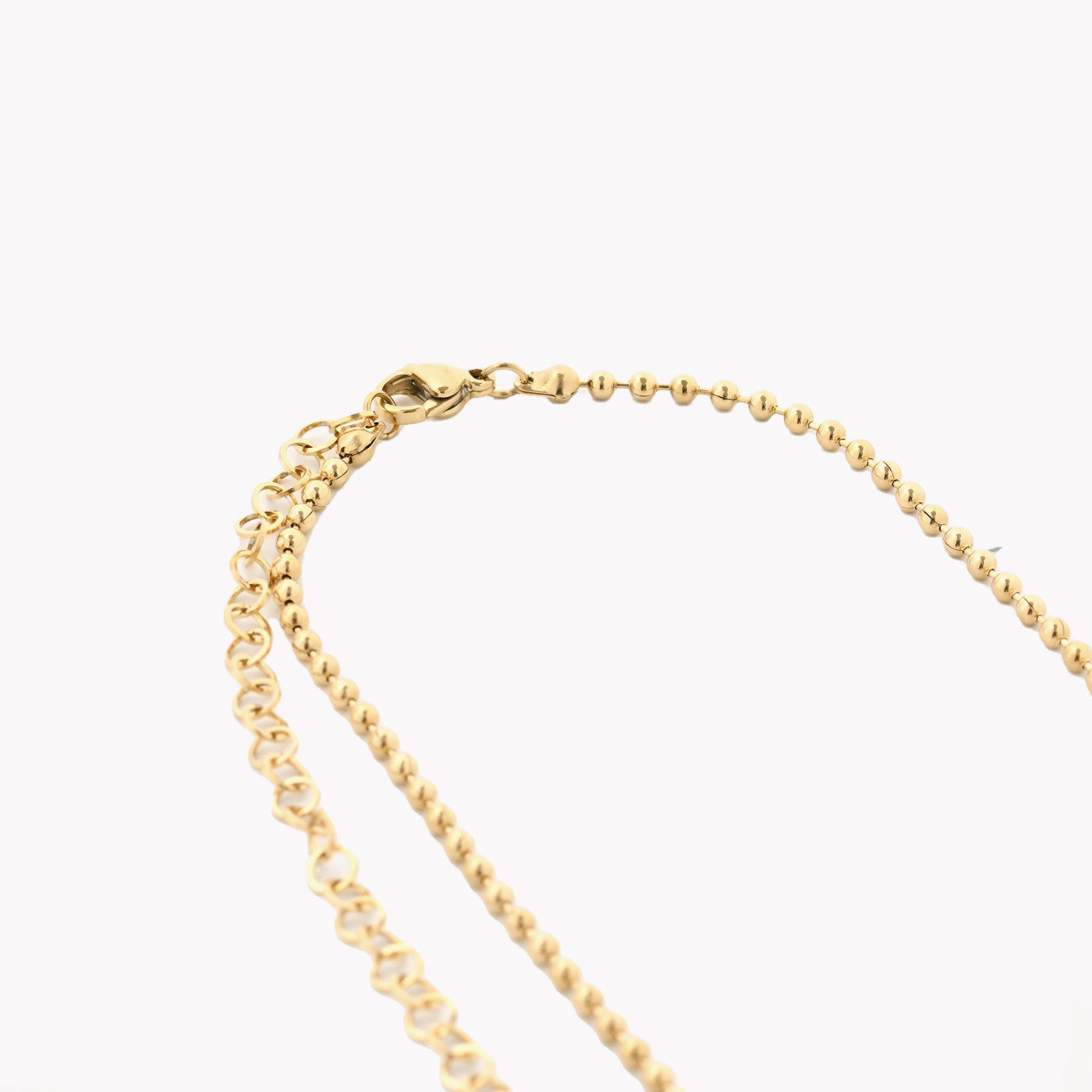 Steel necklace with pearl pendants