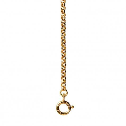 corrente dourada feminina Carmo Joalheiros com elos finos e fecho mola redondo ideal para uso diario