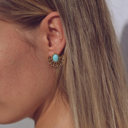 Brincos em aço inoxidável pinheiro azul - Terra de Estrelas