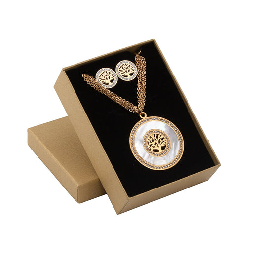 Set of 2 steel jewelry - Tree of Life