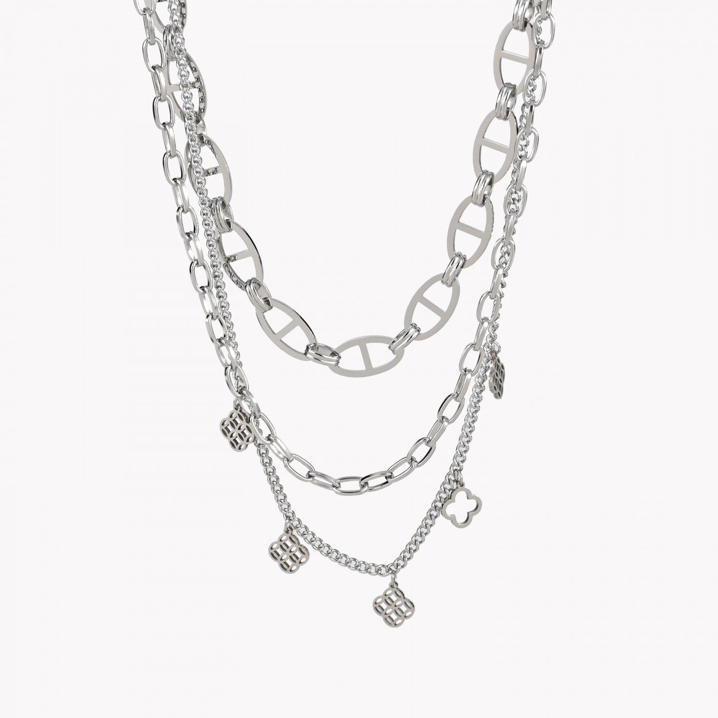 Pack of 3 simple steel necklaces