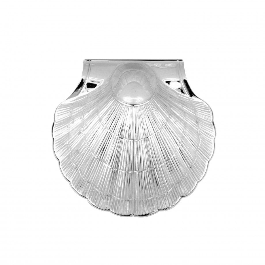 concha de batismo vieira em prata polida Topázio 1874 com acabamento detalhado para cerimónias de batismo