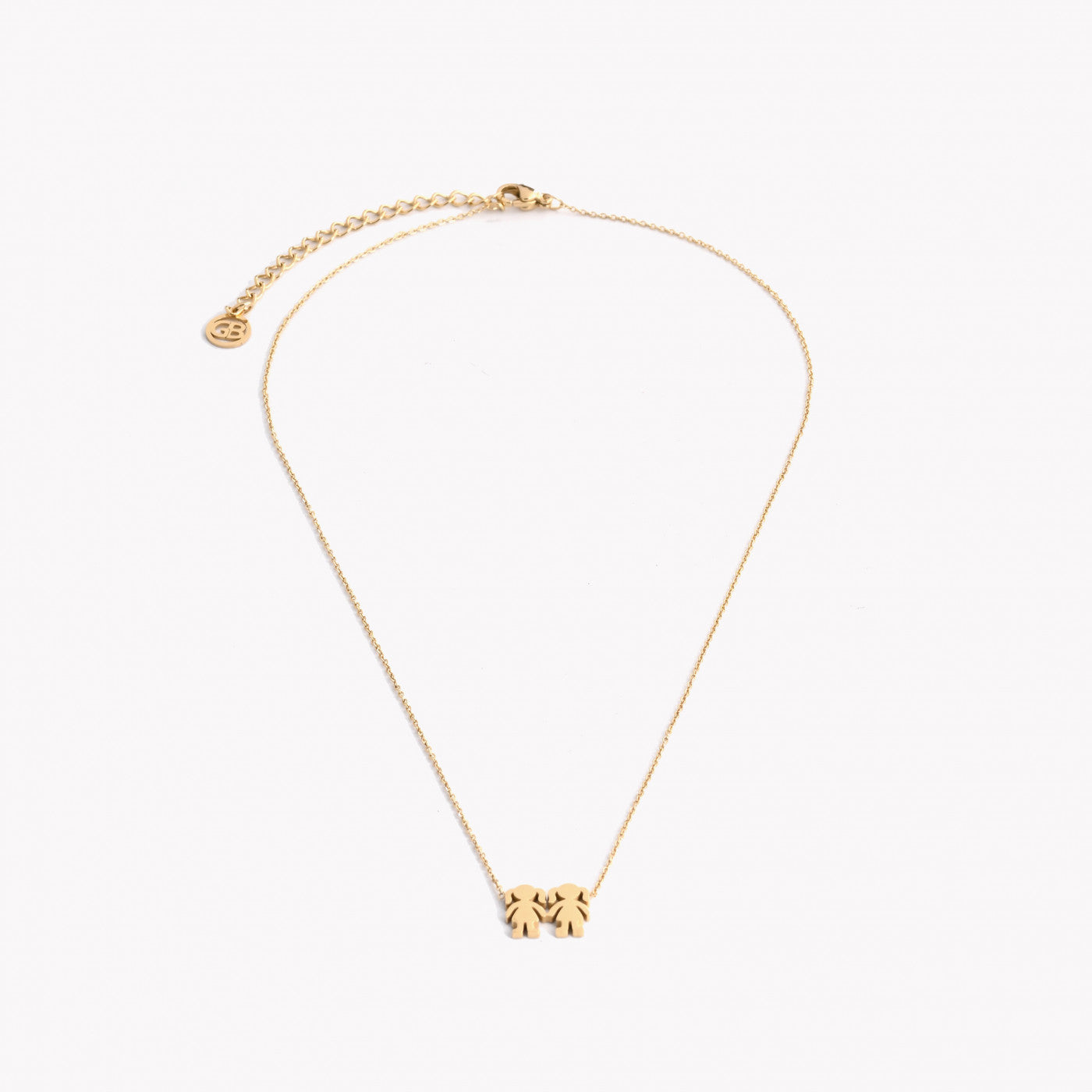 Two girls steel necklace