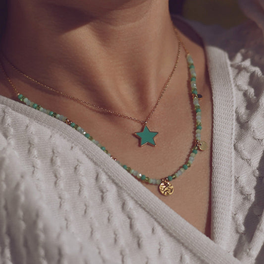 Colar em aço estrela verde - Terra de Estrelas