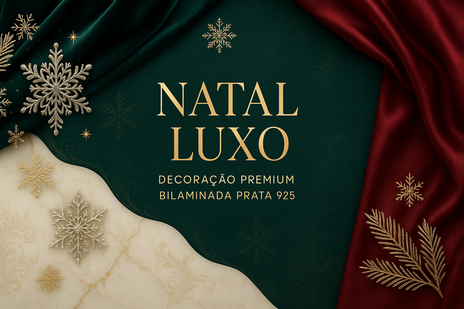 Natal Luxo - Decoração Premium Bilaminada Prata 925