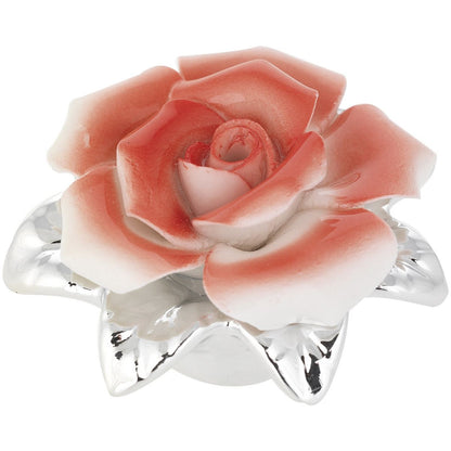 Mini Rosa Difusor Vermelha | Prata Bilaminada 925 | Aromaterapia Premium