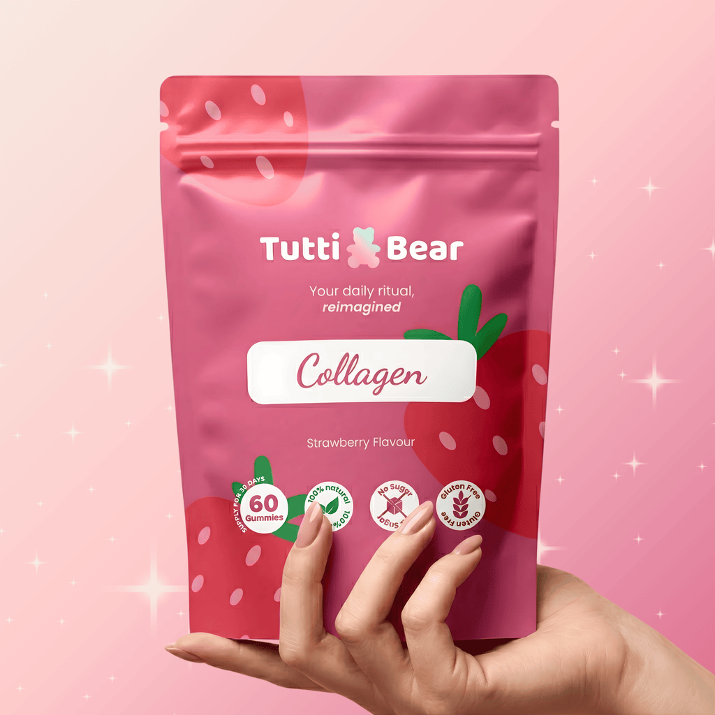 TUTTI BEAR Gomas de Colagénio – Morango | 60 Gummies