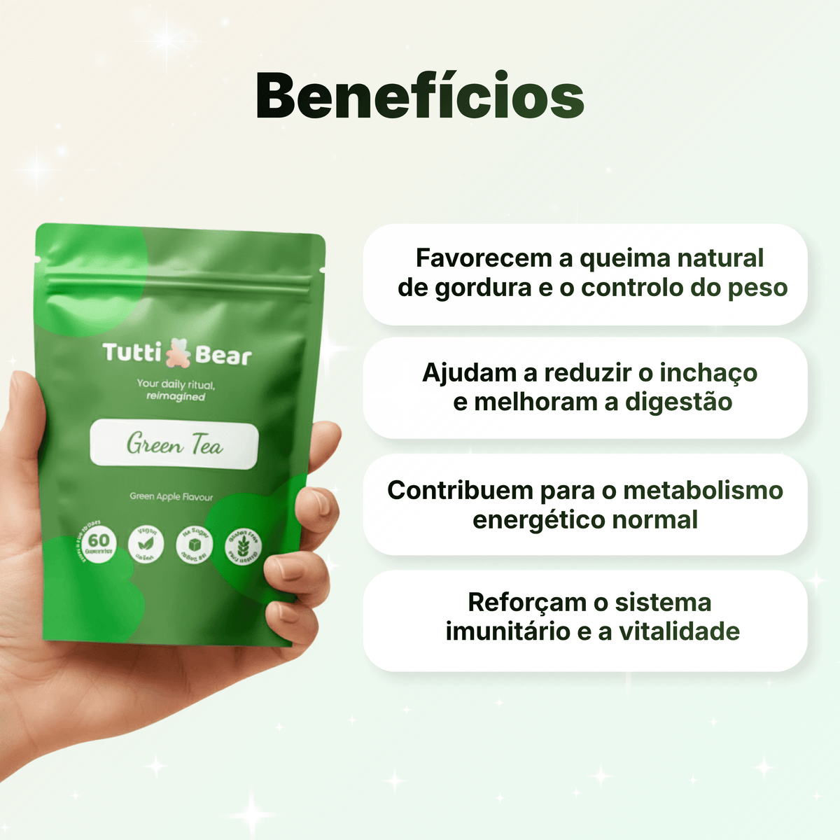 TUTTI BEAR Gomas Metabolismo Ativo – Maçã Verde | 60 Gummies