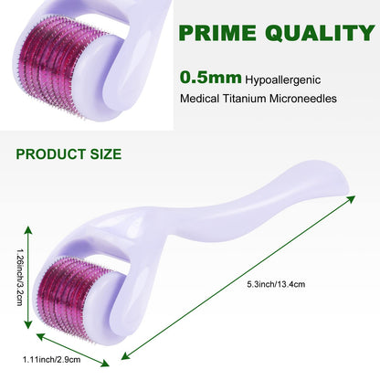 URAQT Dermaroller Microagulhas 0.5mm Titânio | Rosto e Corpo Anti-Idade | Cosmética