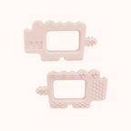 Conjunto 2 Mordedores de Silicone com Caixas – Blush e Coral | MAVIE