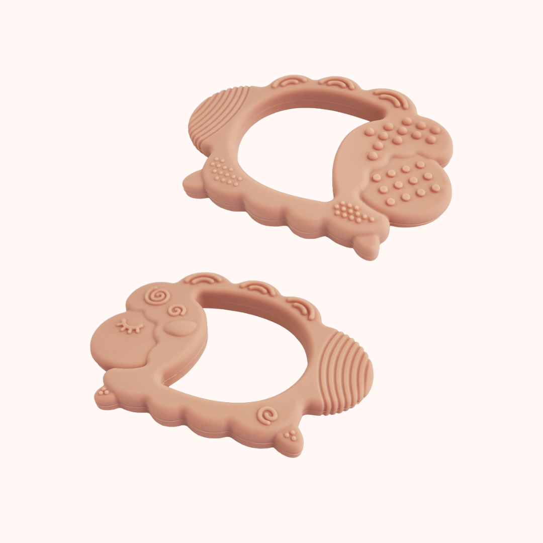 Conjunto 2 Mordedores de Silicone com Caixas – Blush e Coral | MAVIE