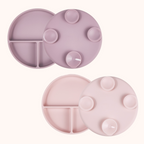 Conjunto 2 Pratos de Silicone com Ventosas e Tampas – Lavender & Blush | MAVIE