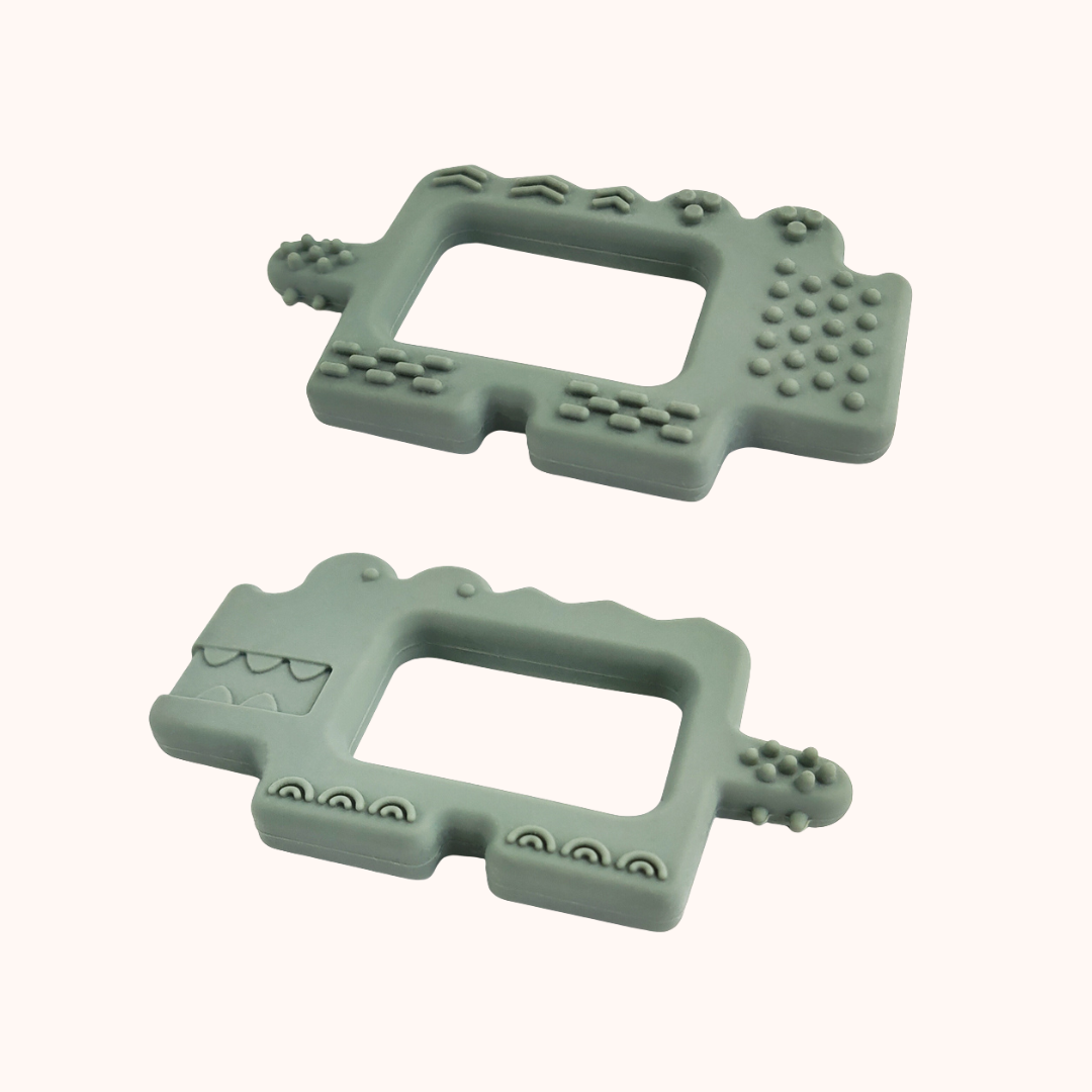 Conjunto 2 Mordedores de Silicone com Caixas – Blue e Sage | MAVIE