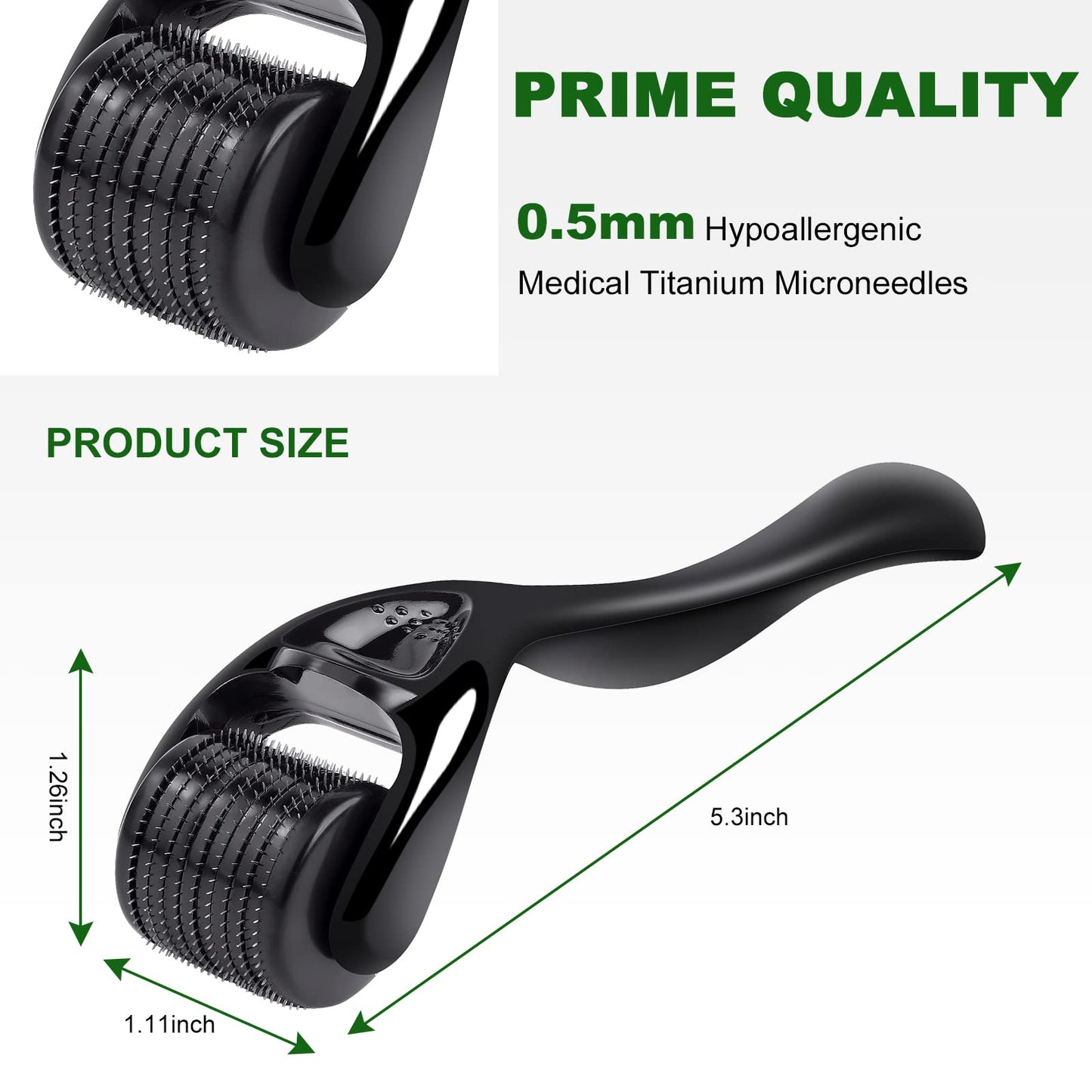 URAQT Dermaroller Microagulhas 0.5mm Titânio | Rosto e Corpo Anti-Idade | Cosmética