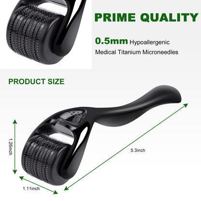 URAQT Dermaroller Microagulhas 0.5mm Titânio | Rosto e Corpo Anti-Idade | Cosmética