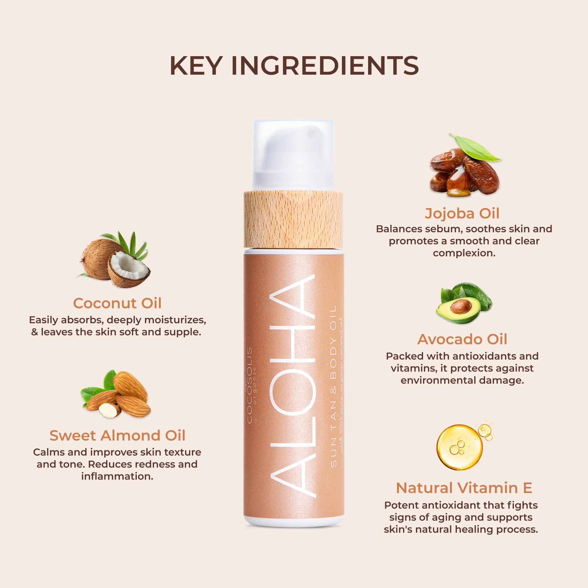COCOSOLIS Aloha | Acelerador de Bronzeado com Vitamina E | Óleo Bio 110ml