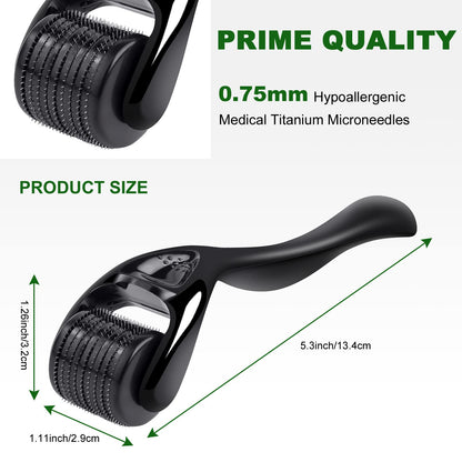 URAQT Dermaroller Microagulhas 0.5mm Titânio | Rosto e Corpo Anti-Idade | Cosmética