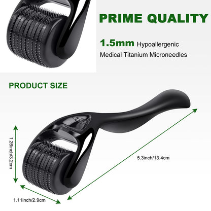 URAQT Dermaroller Microagulhas 0.5mm Titânio | Rosto e Corpo Anti-Idade | Cosmética