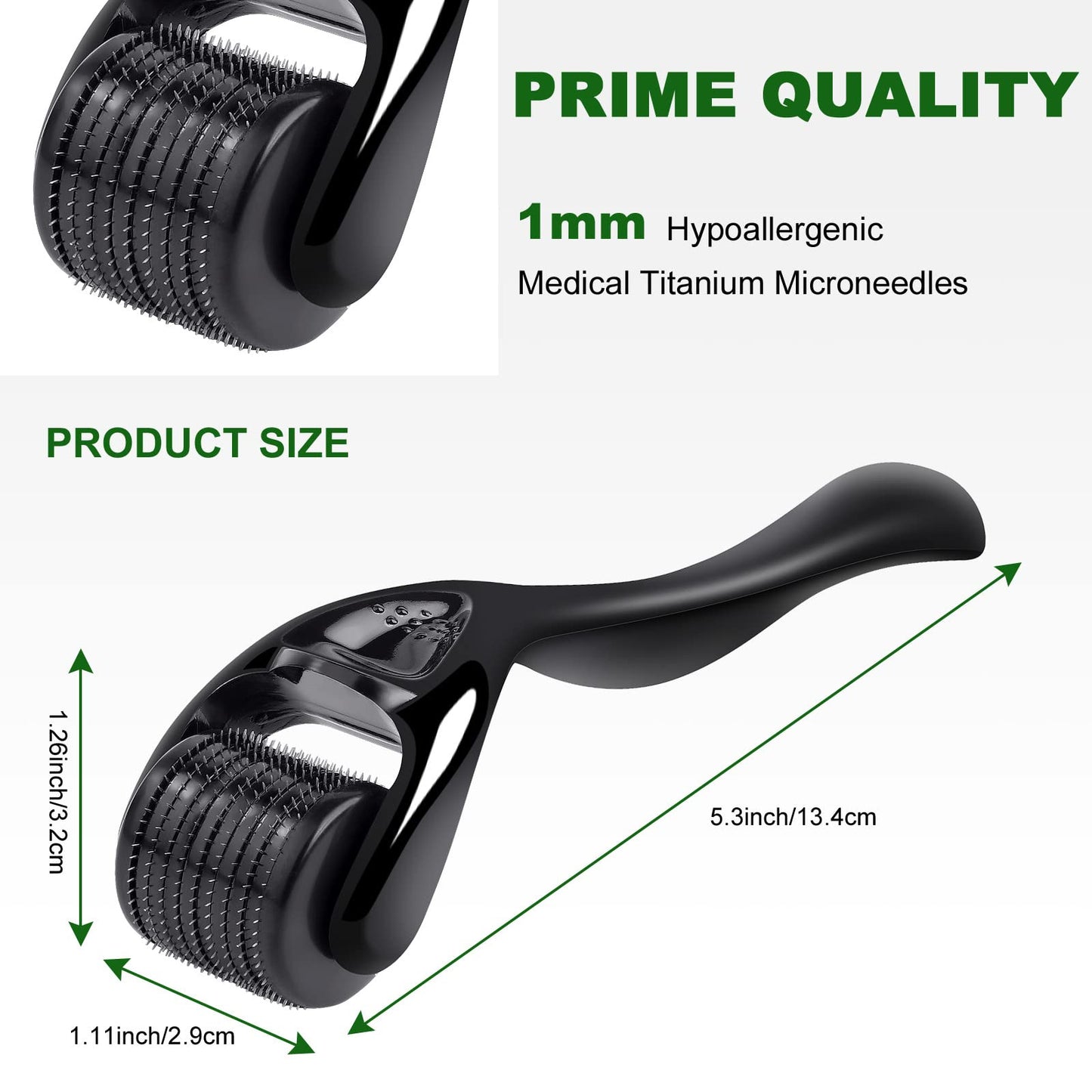 URAQT Dermaroller Microagulhas 0.5mm Titânio | Rosto e Corpo Anti-Idade | Cosmética