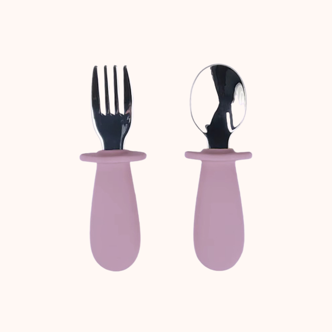 Conjunto Colher e Garfo para Bebé com Estojo – Lavender | MAVIE