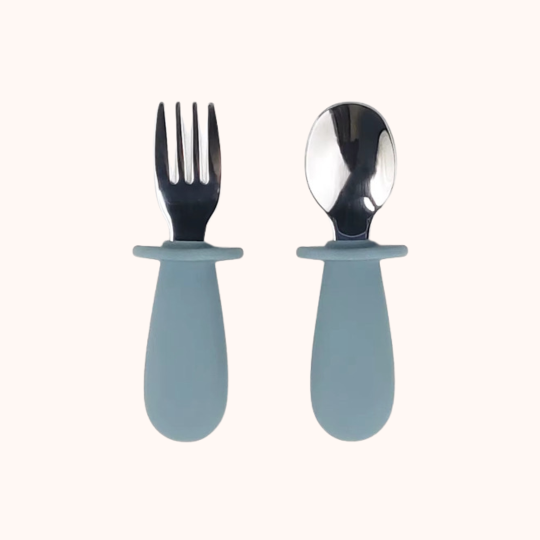 Conjunto Colher e Garfo para Bebé com Estojo – Blue | MAVIE