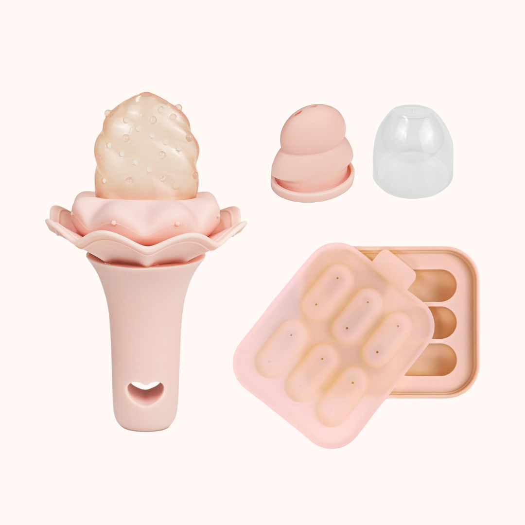 Alimentador de Fruta em Silicone com Bandeja de Congelação – Blush | MAVIE