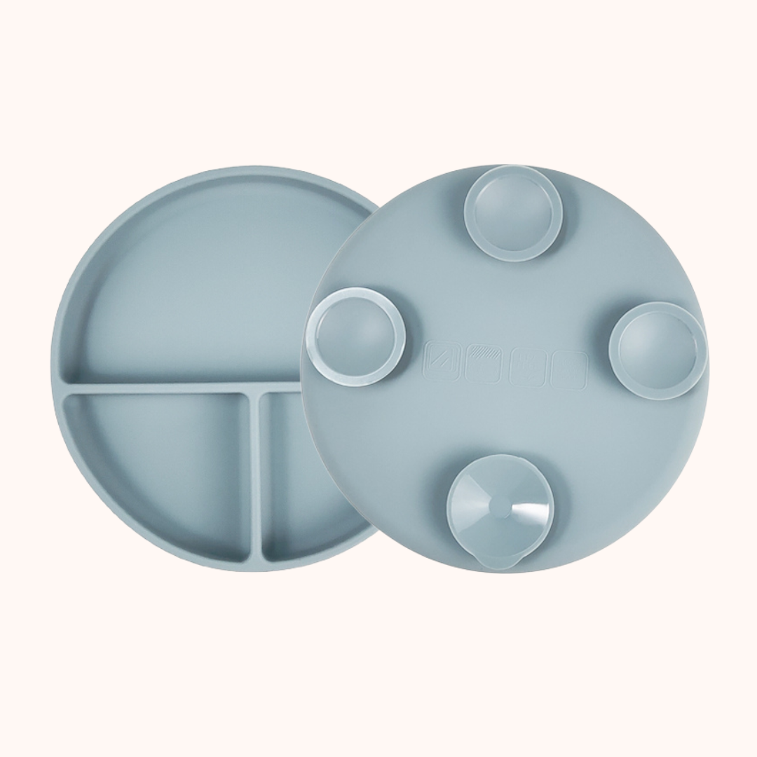 Prato de Silicone com Ventosas e Tampa – Blue | MAVIE