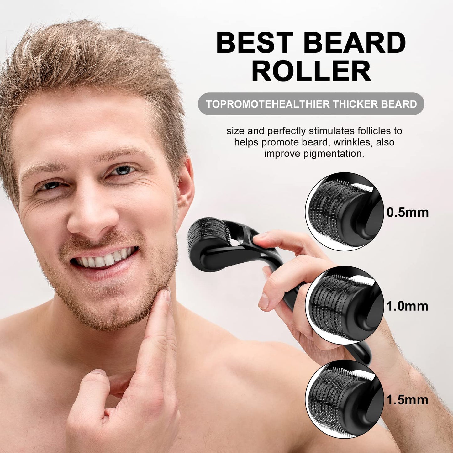 URAQT Dermaroller Microagulhas 0.5mm Titânio | Rosto e Corpo Anti-Idade | Cosmética