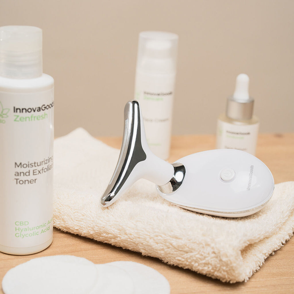 Innovagoods Pack Masajeador Facial Reafirmante Con Led, Ems Y Calor Y Sérum Facial Kombucha Vibeboost 30 Ml Innovagoods