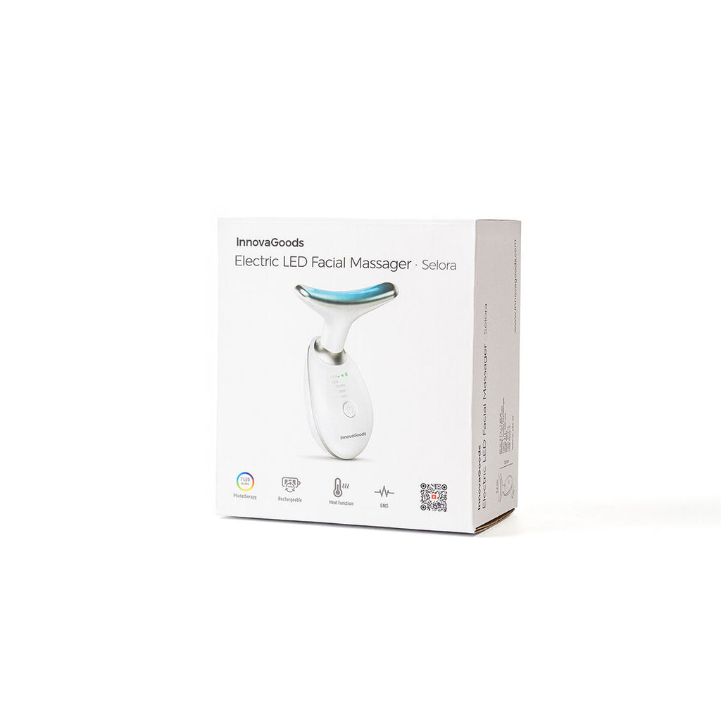 Innovagoods Pack Masajeador Facial Reafirmante Con Led, Ems Y Calor Y Sérum Facial Kombucha Vibeboost 30 Ml Innovagoods