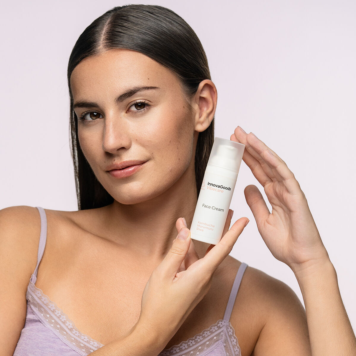 Innovagoods Pack Masajeador Facial, Sérum Facial Kombucha Vibeboost 30 Ml Y Crema Facial Kombucha Vibecare 50 Ml Innovagoods