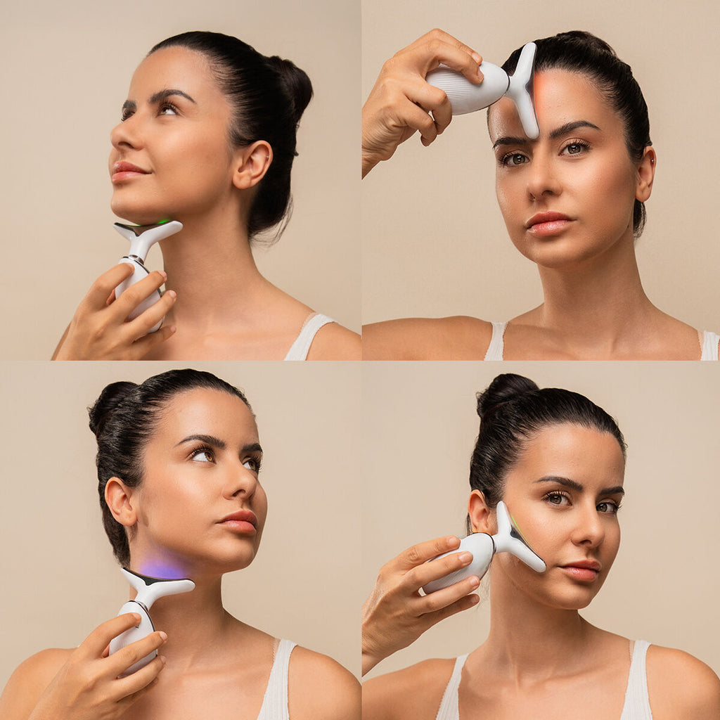 Innovagoods Pack Masajeador Facial, Sérum Facial Kombucha Vibeboost 30 Ml Y Crema Facial Kombucha Vibecare 50 Ml Innovagoods