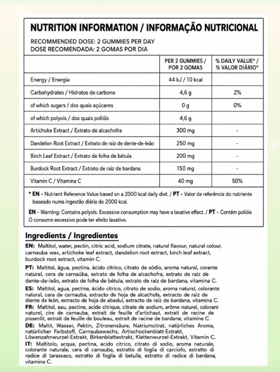 TUTTI BEAR Gomas Detox Diário – Limão | 60 Gummies
