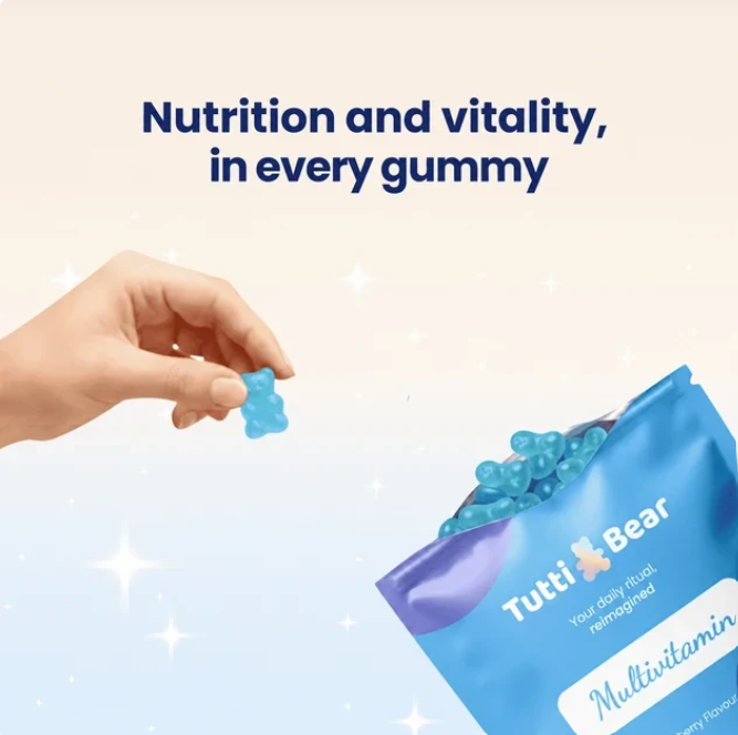 TUTTI BEAR Gomas Multivitamínicas para Adultos – Mirtilo | 60 Gummies