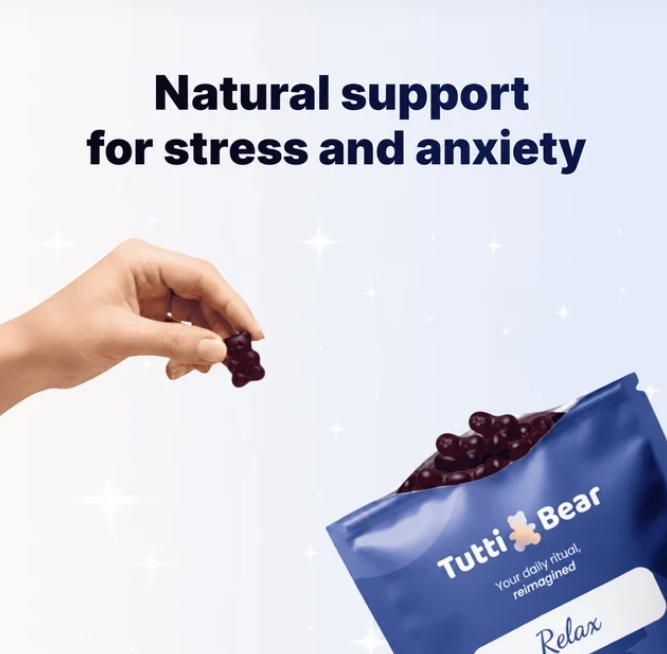 TUTTI BEAR Gomas Stress & Relax – Frutos Vermelhos | 60 Gummies