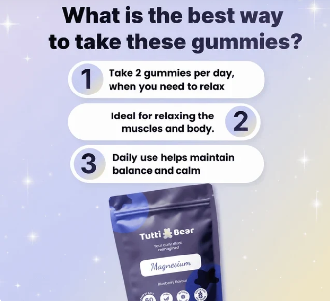 TUTTI BEAR Gomas de Magnésio – Mirtilo | 60 Gummies
