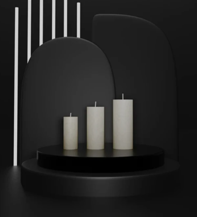 Vela de Cera de Palma Redonda Premium Design Clássico The Classic Collection | AROMATIC•89• | Exclusivo Portugal