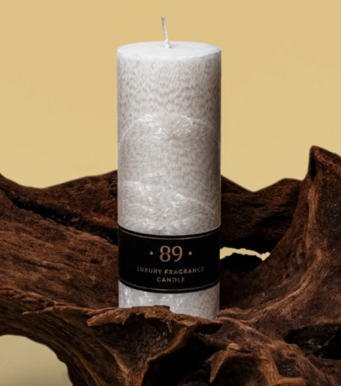 Vela de Cera de Palma Redonda Premium Design Clássico Fragrância Elegante | AROMATIC•89• | Exclusivo Portugal