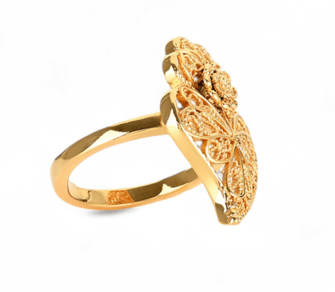 Anel Coração de Viana | Aço Inoxidável Dourado | Alma de Portugal