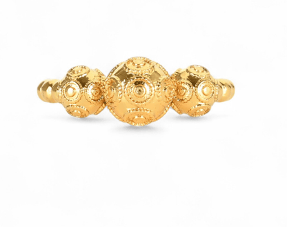 Anel Bolas de Viana | Aço Inoxidável Dourado | Alma de Portugal