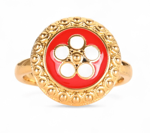 Anel Flor Tradicional | Aço Inoxidável Dourado | Alma de Portugal